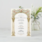 Viktorianisches Verziertes Gold Probe Dinner Einladung (Stehend Vorderseite)