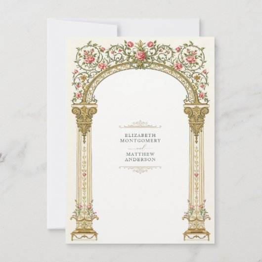 Viktorianisches Verziertes Gold Probe Dinner Einladung