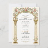 Viktorianisches Verziertes Gold Probe Dinner Einladung