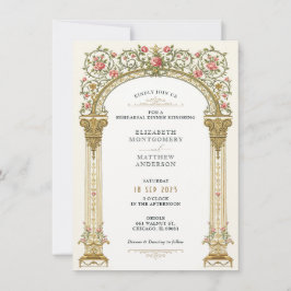 Viktorianisches Verziertes Gold Probe Dinner Einladung
