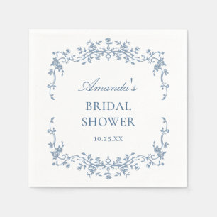 Viktorianisches Verziertes Grace Blue Floral Braut Serviette