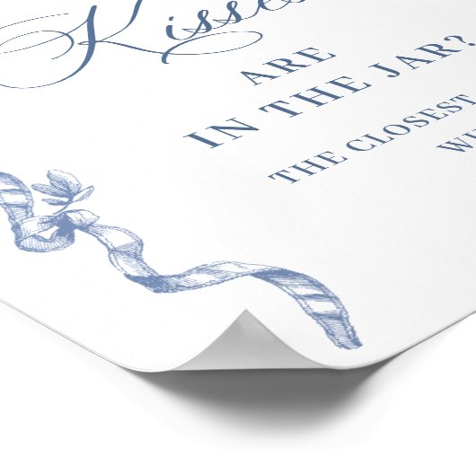 Viktorianisches Verziertes Grace Dusty Blue Brautp Poster (Ecke)