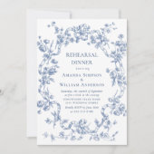 Viktorianisches Verziertes Grace Dusty Blue Probe Einladung (Vorderseite)