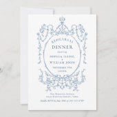 Viktorianisches Verziertes Grace Dusty Blue Probe Einladung (Vorderseite)