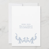 Viktorianisches Verziertes Grace Dusty Blue Probe Einladung (Rückseite)