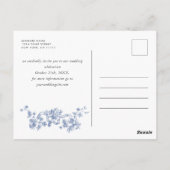 Viktorianisches Verziertes Grace Floral Blue Save Postkarte (Rückseite)