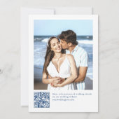 Viktorianisches Verziertes Grace Floral Blue Weddi Save The Date (Rückseite)