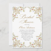Viktorianisches Verziertes Grace Floral Brautparty Einladung (Vorderseite)