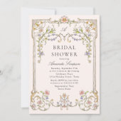 Viktorianisches Verziertes Grace Floral Brautparty Einladung (Vorderseite)