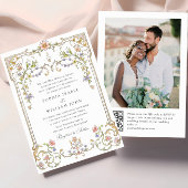 Viktorianisches Verziertes Grace Floral Frame Wedd Einladung