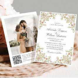 Viktorianisches Verziertes Grace Floral Frame Wedd Einladung