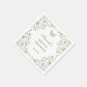 Viktorianisches Verziertes Grace Sage Green Brautp Serviette (Ecke)