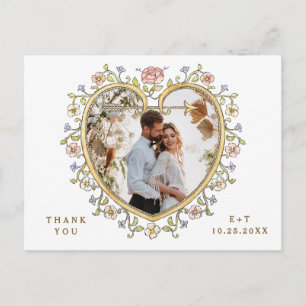 Viktorianisches Verziertes QR-Foto Vielen Dank Postkarte