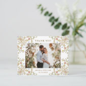 Viktorianisches Verziertes QR-Foto Vielen Dank Postkarte (Stehend Vorderseite)