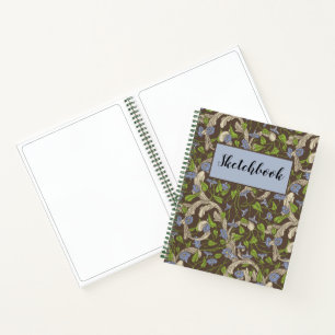 Viktorianisches Vintage-Efeu mit florierendem Skiz Notizblock