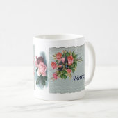 Viktorianisches Vintages Blumen, Spitze, blauer Kaffeetasse (VorderseiteRechts)