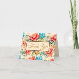 Viktorianisches Vintages Blumenmuster Dankeskarte