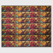 Viktorianisches Vintages Blumenmuster elegant brau Geschenkpapier (Flach)