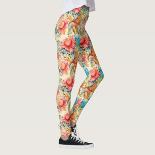 Viktorianisches Vintages Blumenmuster Leggings