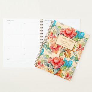 Viktorianisches Vintages Blumenmuster Planer
