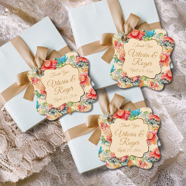 Viktorianisches Vintages Blumenmuster Vielen Dank Geschenkanhänger