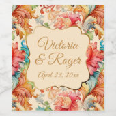 Viktorianisches Vintages Blumenmuster Weinetikett (Einzelnes Label)