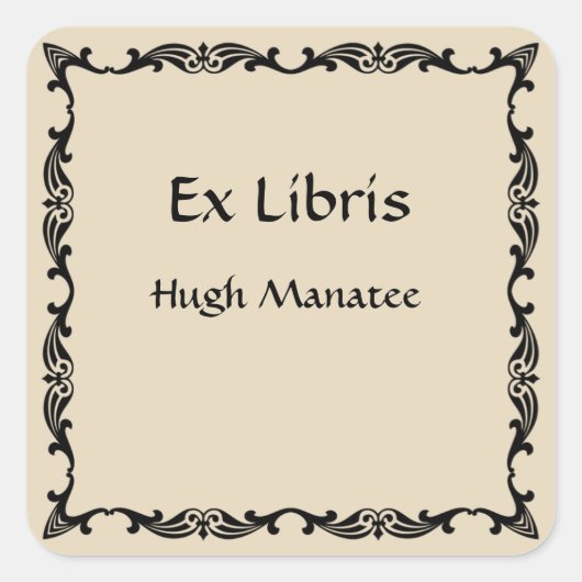 Viktorianisches Vintages Buchzeichen Quadratischer Aufkleber (Vorderseite)