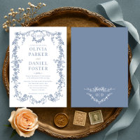 Viktorianisches Vintages Dusty Blue Wedding Monogr