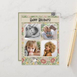 Viktorianisches Vintages Frühjahr Rotes Daisy-Foto Postkarte