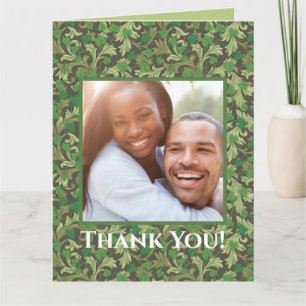 Viktorianisches Vintages Grünes Meer auf Trellis Dankeskarte