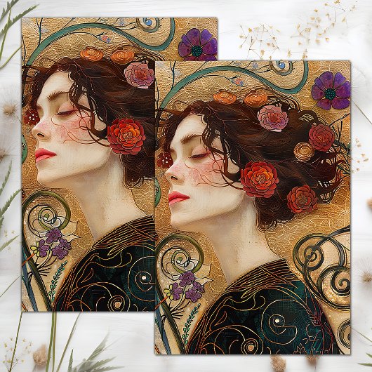 VIKTORIANISCHES VINTAGES LADY DECOUPAGE TISSUPAPIE SEIDENPAPIER