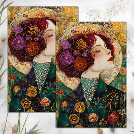 VIKTORIANISCHES VINTAGES LADY DECOUPAGE TISSUPAPIE SEIDENPAPIER