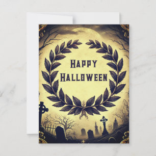 Viktorianisches Vintages Laurel Wreath-Halloween-P Postkarte