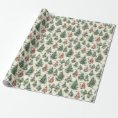 Viktorianisches Vintages Pine Tree Weihnachten Geschenkpapier (Ungerollt)