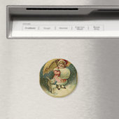 Viktorianisches Vintages Retro Kind und Katze Weih Magnet (In Situ (Geschirrspüler))