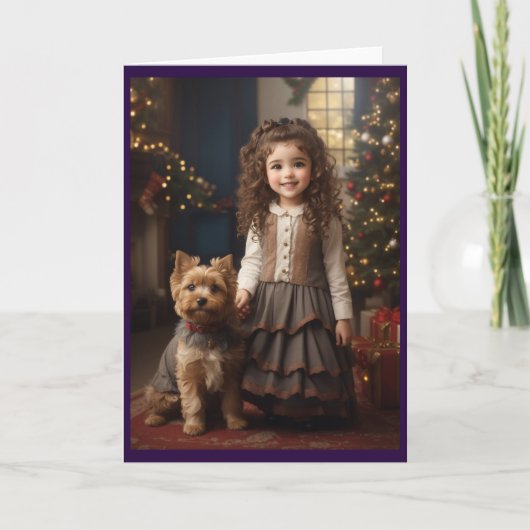 Viktorianisches Vintages Retro-Weihnachten Feiertagskarte (Vorderseite)