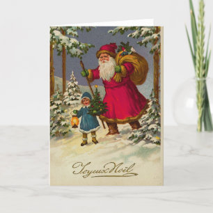 Viktorianisches Vintages Retro-Weihnachten Feiertagskarte