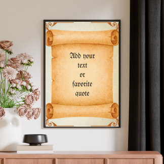 Viktorianisches Vintages Scroll Poster für  Text