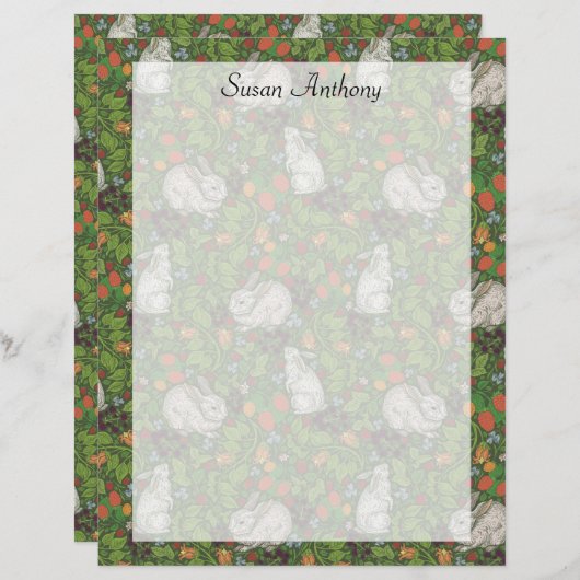 Viktorianisches Vintages Weißer Kaninchengartenpap (Vorne/Hinten)