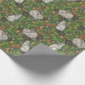 Viktorianisches Vintages Weißes Kaninchen im Garte Geschenkpapier (Ecke)