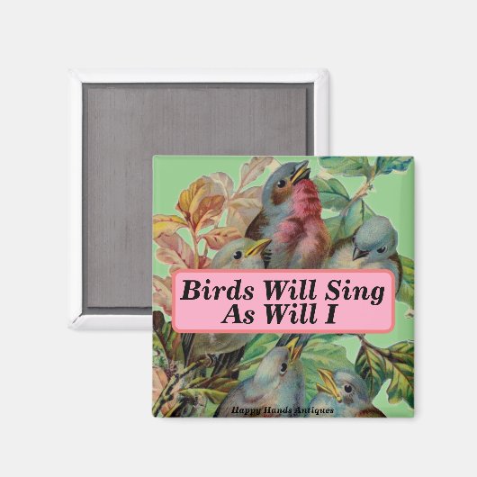 Viktorianisches Vogelmagnet Magnet (Vorderseite/Rückseite)