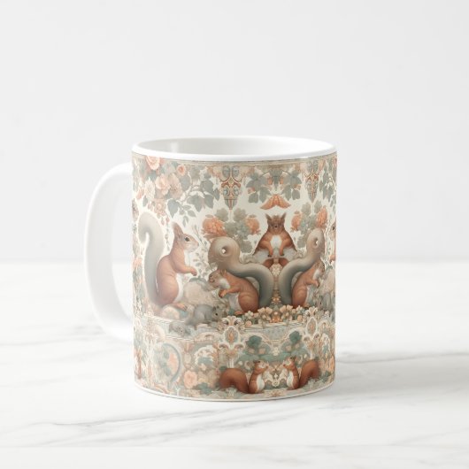 Viktorianisches Wald Eichhörnchen Tapestry Kaffeetasse (Vorderseite Links)