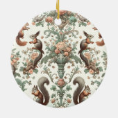 Viktorianisches Wald Eichhörnchen Tapestry Keramik Ornament (Hinten)