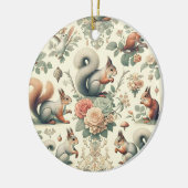 Viktorianisches Wald Eichhörnchen Tapestry Keramik Ornament (Links)