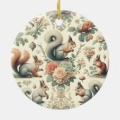 Viktorianisches Wald Eichhörnchen Tapestry Keramik Ornament (Hinten)