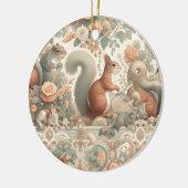 Viktorianisches Wald Eichhörnchen Tapestry Keramik Ornament (Links)