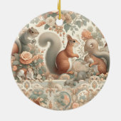 Viktorianisches Wald Eichhörnchen Tapestry Keramik Ornament (Hinten)