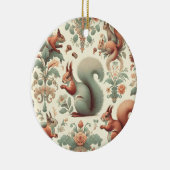 Viktorianisches Wald Eichhörnchen Tapestry Keramik Ornament (Rechts)