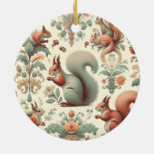 Viktorianisches Wald Eichhörnchen Tapestry Keramik Ornament (Hinten)