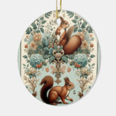 Viktorianisches Wald Eichhörnchen Tapestry Keramik Ornament (Links)